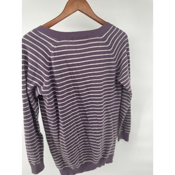 Boden Women's Cardigan US Size 8 Purple Striped Pockets - Picture 5 of 8